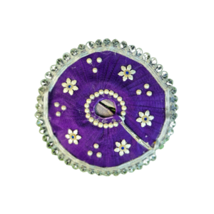 Buy deep purple stone work Laddu Gopal dress online. Premium designer Bal Gopal poshak with pearl detailing for festive occasions.